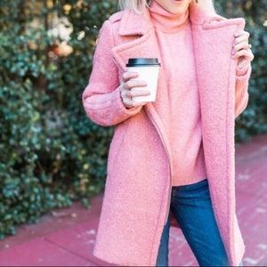 💕COZY Loft pink textured wool coat jacket
